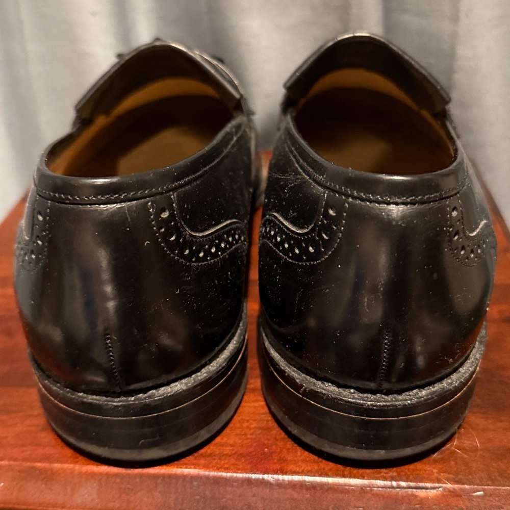 Men's Bostonian Leather Tassel Black Loafer Dress Shoes Slip on  10.5 Shoe Trees - Picture 12 of 16